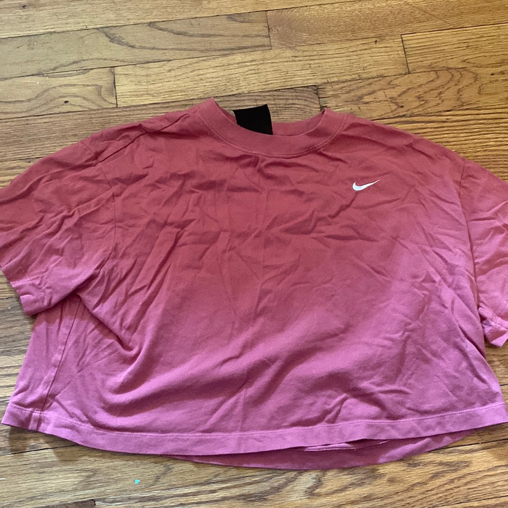 Nike pink crop top size medium